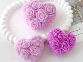 Molde silicona corazon cubierto de rosas